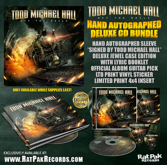 Todd Michael Hall "Off The Rails" Hand Autographed CD Bundle